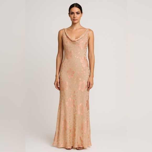 Lew Magram Vintage Y2K Silk Blend Maxi Dress Sz 10 - Picture 1 of 11